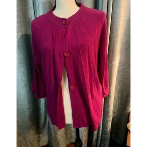 Like New, Evan Picone Hot Pink Cardigan, XL